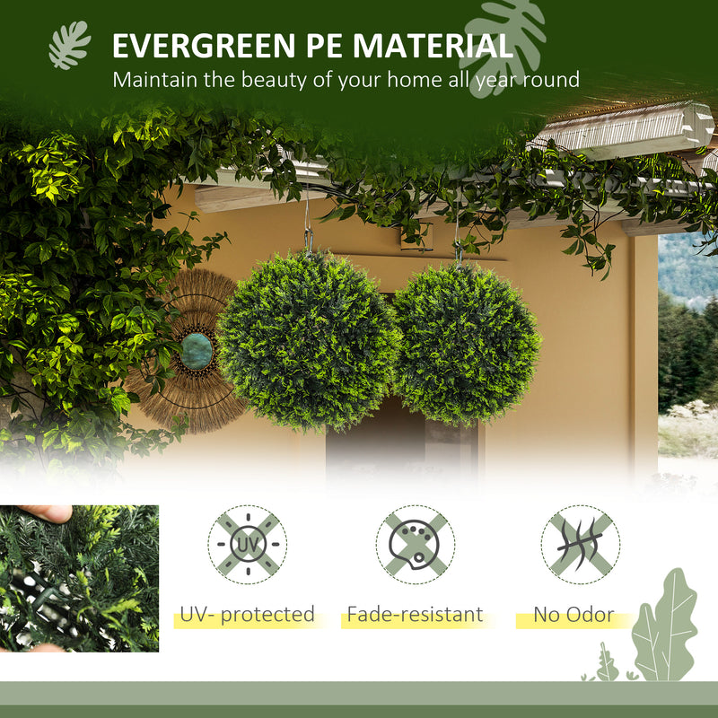 Set of 2 Artificial Topiary Balls 45cm UV Protected Fake Plants for Indoor Outdoor Decor by HOMCOM