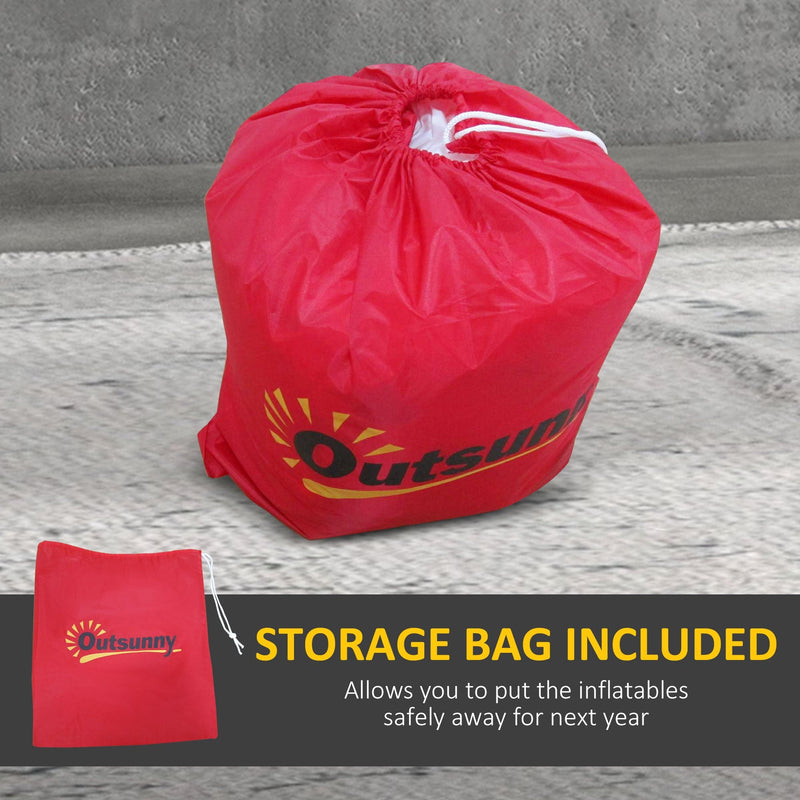 Red Outsunny storage bag on a grey floor with a storage bag included caption