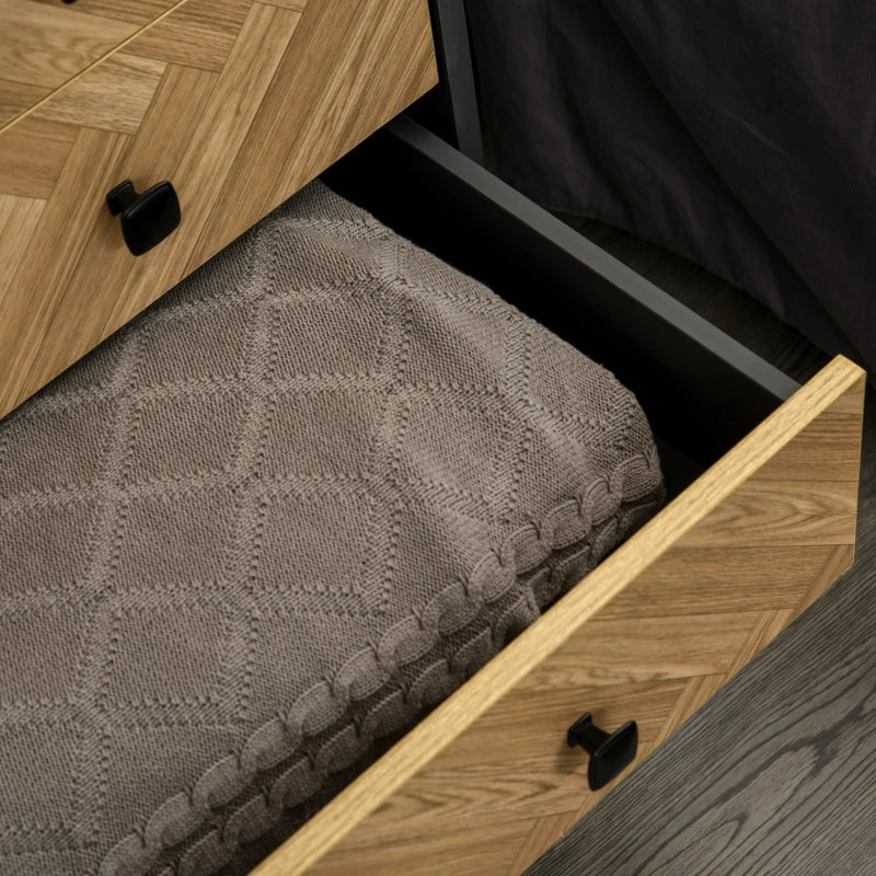 5-Drawer Chest with Metal Handles for Bedroom