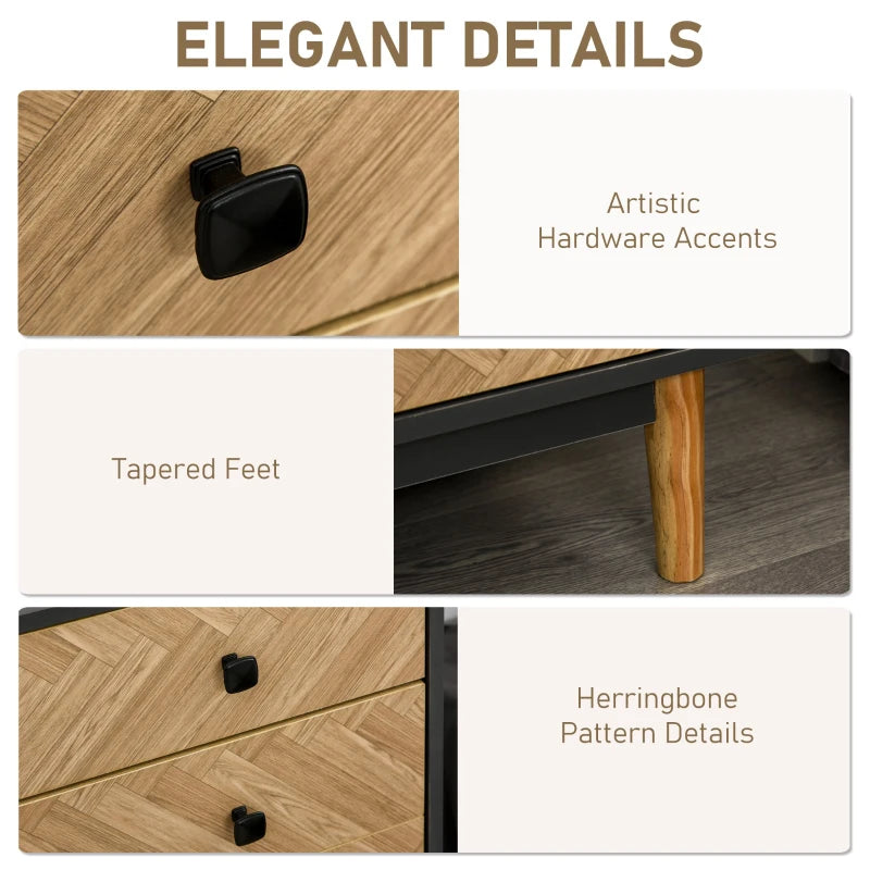 5-Drawer Chest with Metal Handles for Bedroom