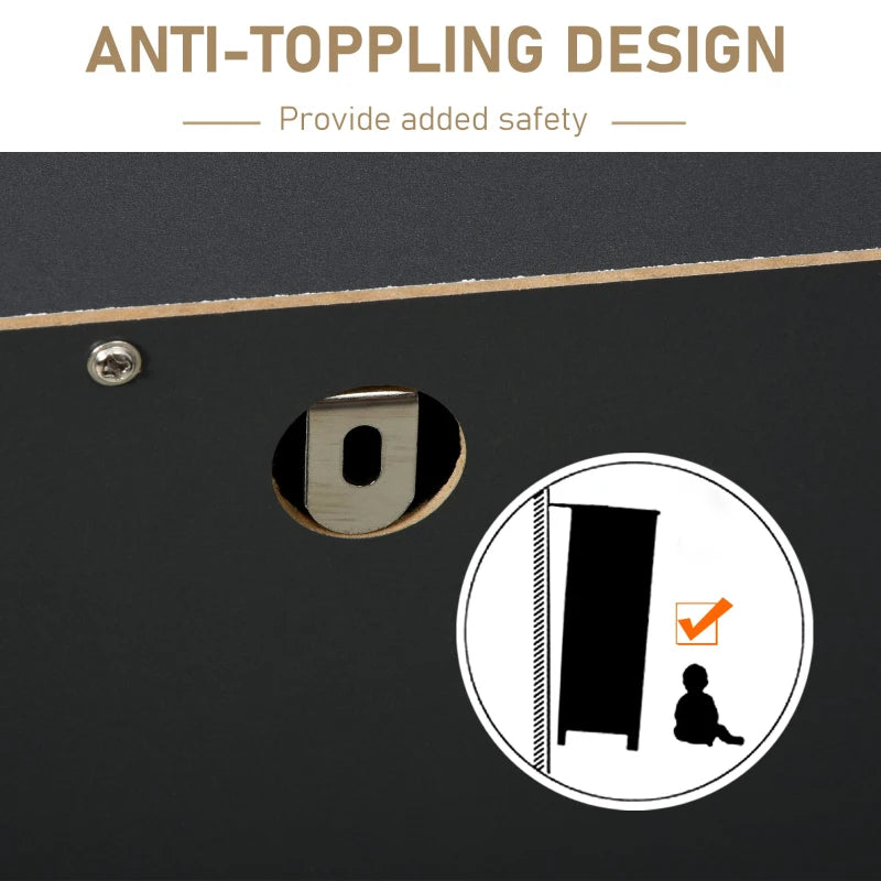 5-Drawer Chest with Metal Handles for Bedroom