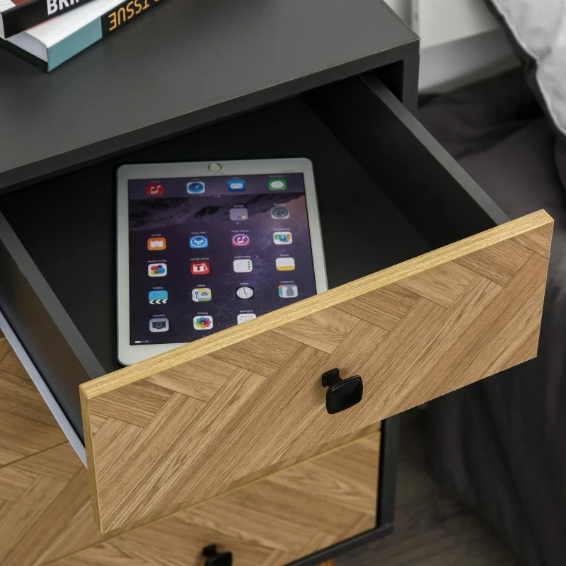 5-Drawer Chest with Metal Handles for Bedroom