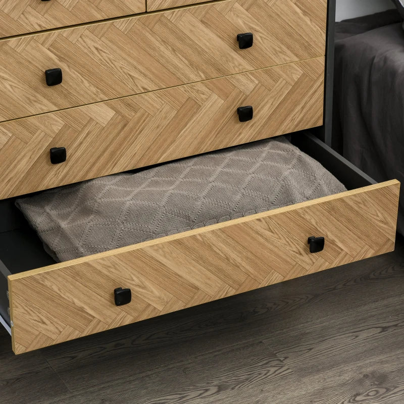 5-Drawer Chest with Metal Handles for Bedroom
