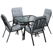 Modern 4 Seat Outdoor Dining Set, Comfy Outdoor Living Outsunny