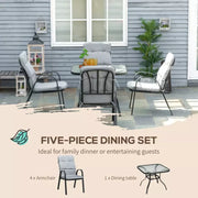 Modern 4 Seat Outdoor Dining Set, Comfy Outdoor Living Outsunny