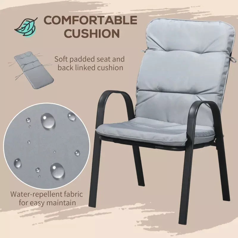 Modern 4 Seat Outdoor Dining Set, Comfy Outdoor Living Outsunny