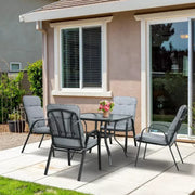 Modern 4 Seat Outdoor Dining Set, Comfy Outdoor Living Outsunny