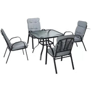 Modern 4 Seat Outdoor Dining Set, Comfy Outdoor Living Outsunny