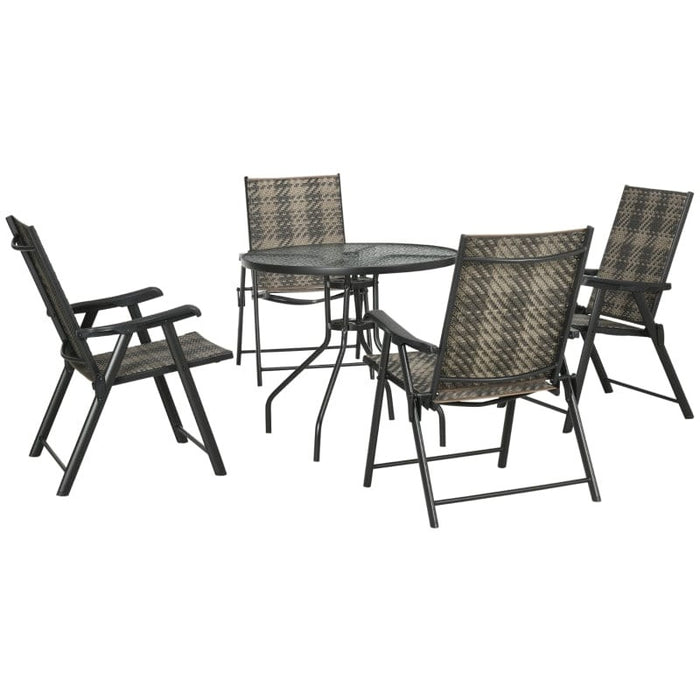 4 Seater Patio Dining Set With Folding Chairs