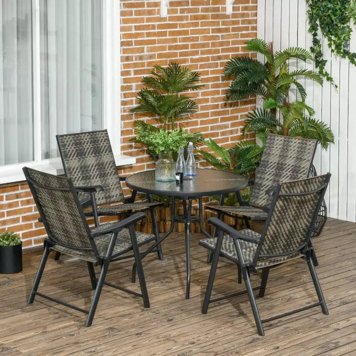 4 Seater Patio Dining Set With Folding Chairs