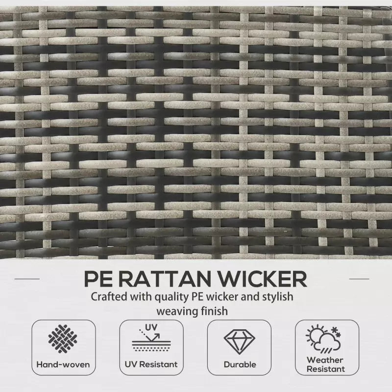 5 Seater Rattan Garden Furniture Set, Grey