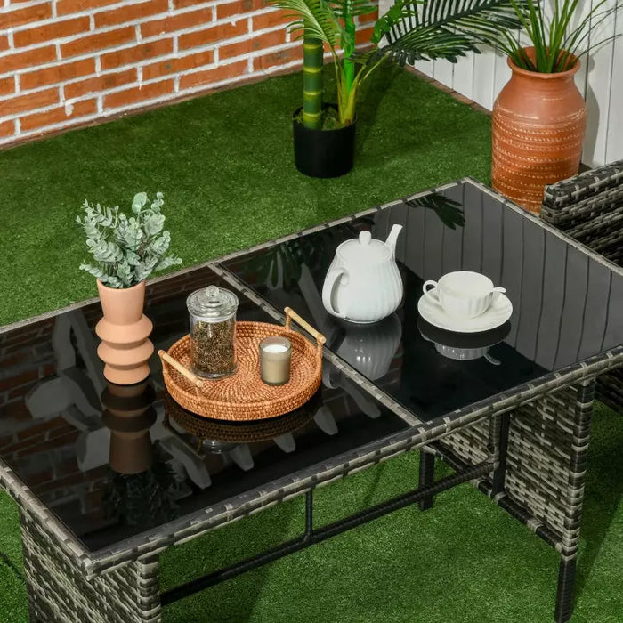 5 Seater Rattan Garden Furniture Set, Grey