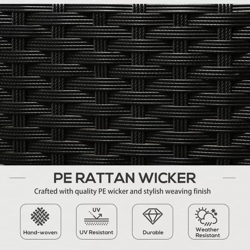 5 Seater Rattan Garden Furniture Set, Grey, Black