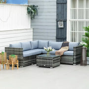 5 Seater Garden Sofa Set Rattan Outsunny