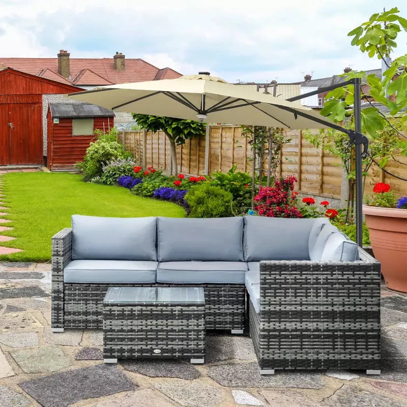 5 Seater Garden Sofa Set Rattan Outsunny