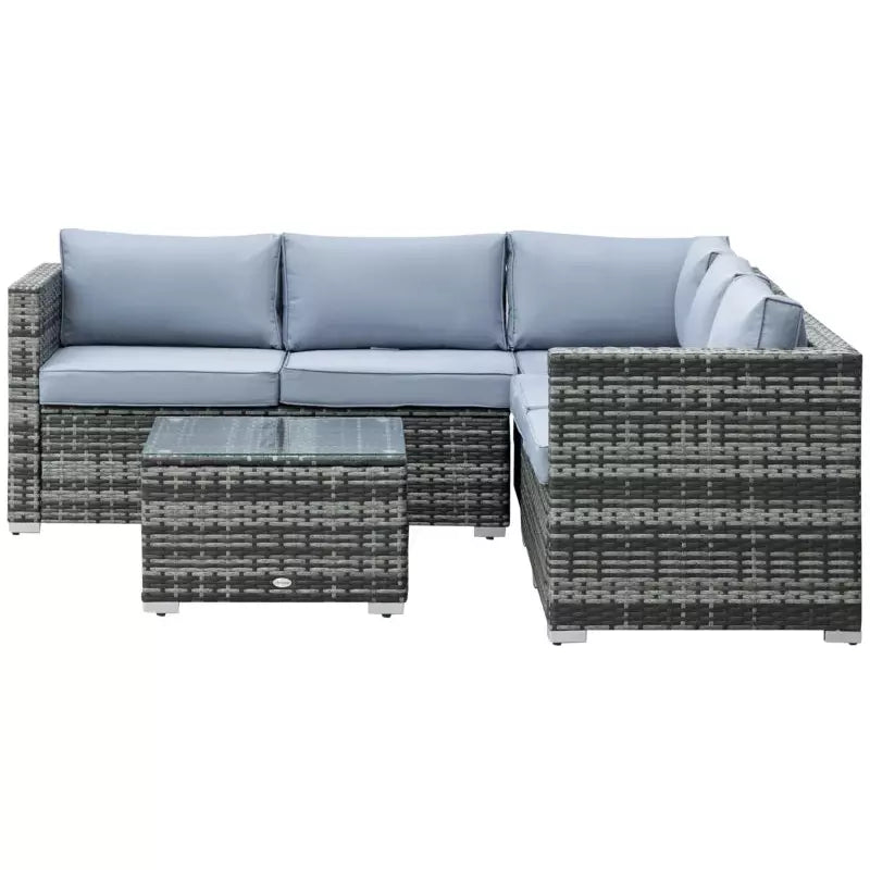5 Seater Garden Sofa Set Rattan Outsunny