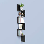 5 Tier Wall Mounted Floating Shelf Rustic Wood Display Unit for Home Decor by Vasagle