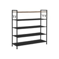 Songmics 5 Tier Metal Shoe Rack, Rustic Brown & Black Songmics