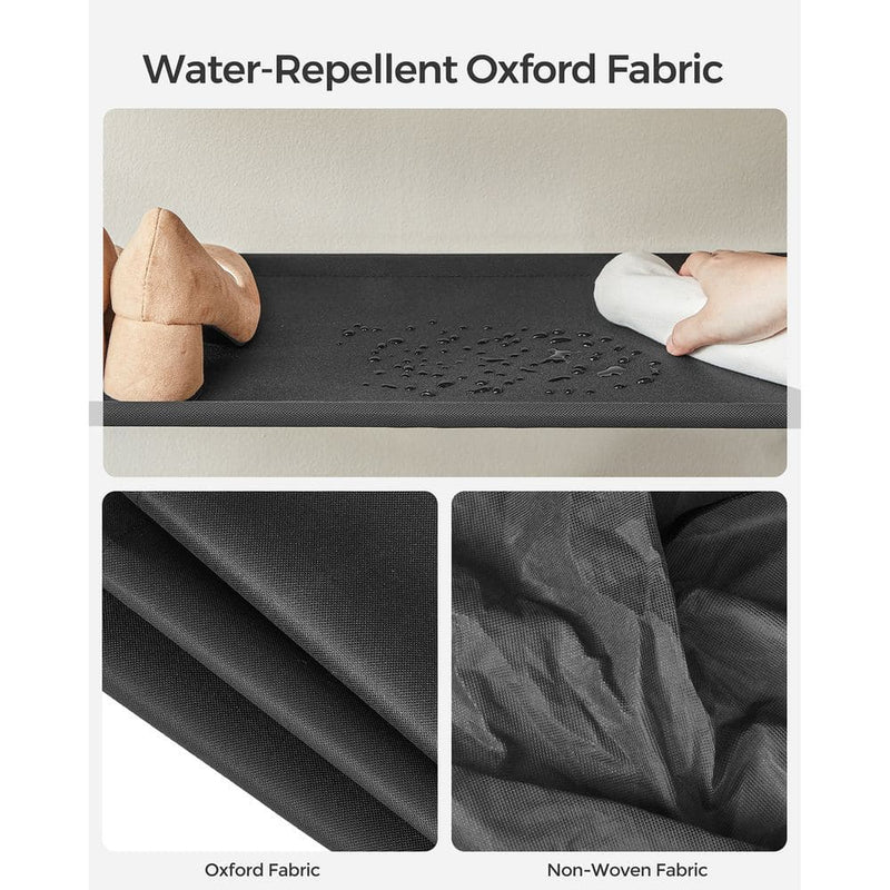 Songmics 5 Tier Metal Shoe Rack, Rustic Brown & Black