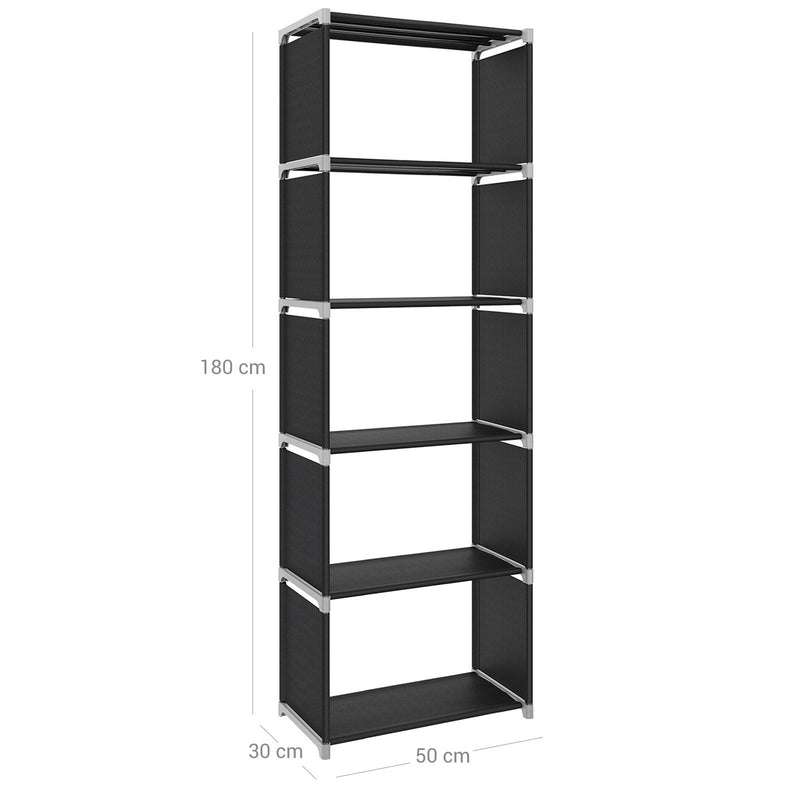 Dimensions diagram showing the 5 cube unit at 50 cm wide, 30 cm deep and 180 cm high