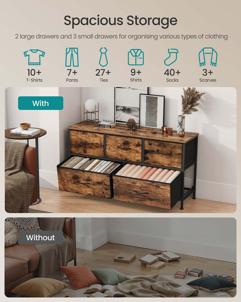 Chest of drawers styled in a bedroom setting