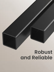 Close-up of the black square steel tubing used for the chest frame