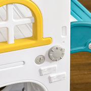 Close-up of a screw fixing point on the yellow slide frame