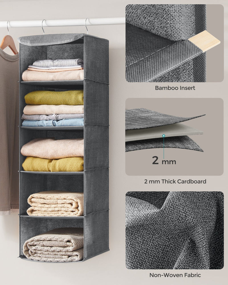 Material panel showing the 2 mm thick cardboard shelf board and the non-woven fabric weave