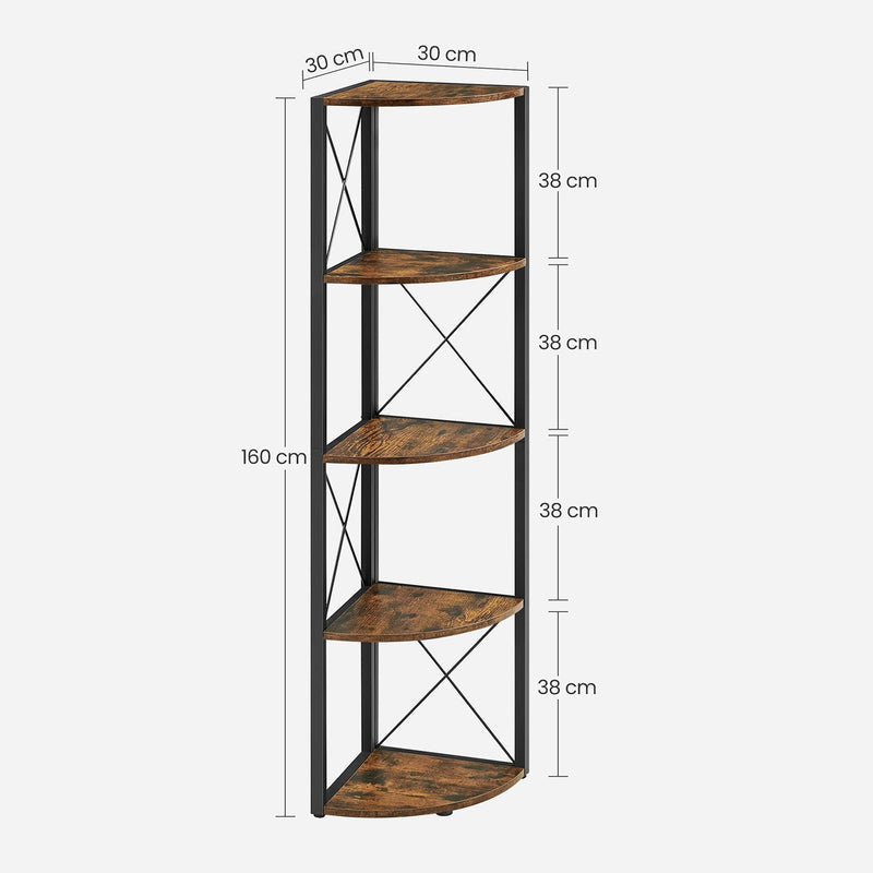Dimensions diagram in centimetres showing 30 by 30 cm, 160 cm tall, 38 cm gaps