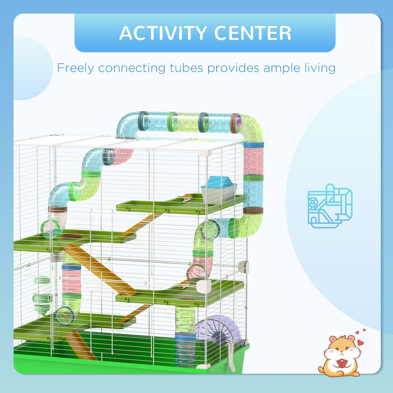 Close-up of the activity centre showing connecting play tubes