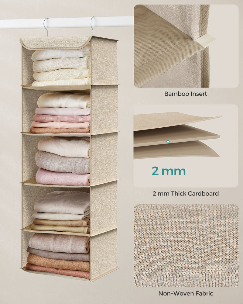 Close-up of the bamboo insert, 2mm cardboard shelf and non-woven fabric material