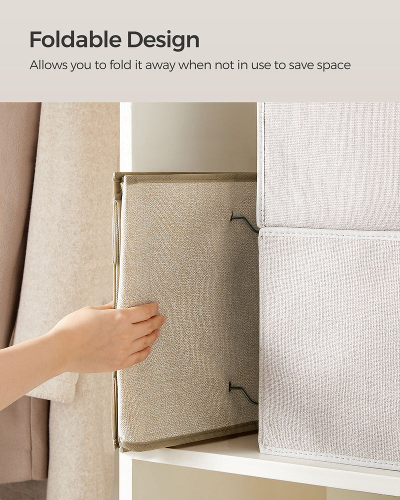 Hand folding the organiser flat to show its foldable design