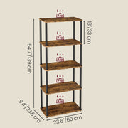 Dimensions diagram showing 60 cm width, 23.8 cm depth, 139 cm height, 33 cm between shelves and 8 kg per shelf