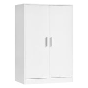 Studio shot of the Vasagle 5-Tier Shoe Storage Cabinet in cloud white with two closed doors