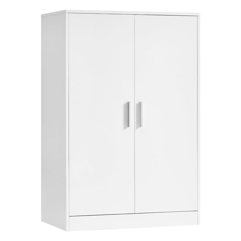 Studio shot of the Vasagle 5-Tier Shoe Storage Cabinet in cloud white with two closed doors