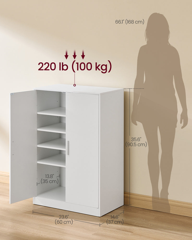 Dimension diagram showing the cabinet's height, width, depth and 100kg max load capacity
