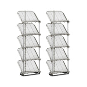 Songmics 5-tier sloping shoe racks, set of 2, grey, full view
