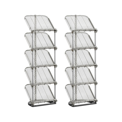 Songmics 5-tier sloping shoe racks, set of 2, grey, full view