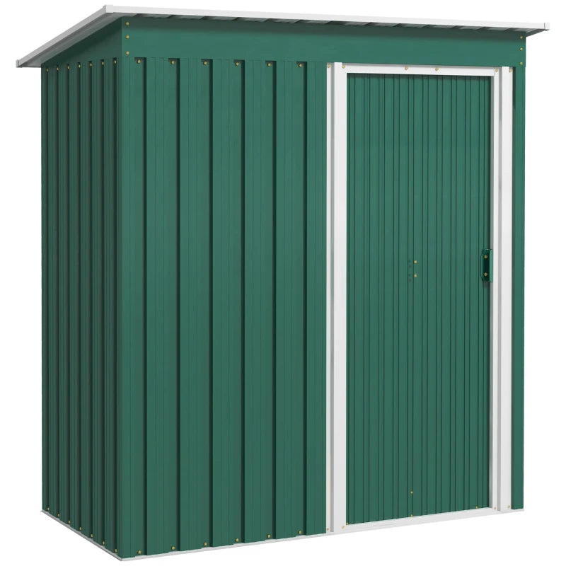 Image of a 5x3ft Metal Outdoor Garden Shed, Green
