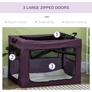 Soft Pet Carrier with Cushion for Small and Medium Dogs Ideal for Travel 80cm, Purple