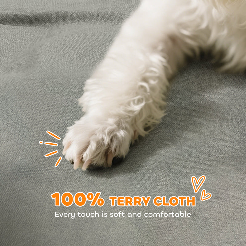 Elevated Dog Sofa Bed with Backrest and Armrests for Small Pets Ideal for Indoors Grey