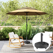21kg Parasol Base with Wheels for Secure Garden Umbrella Support and Easy Movement Black Outsunny