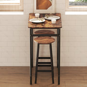 Set of 2 Industrial Bar Stools with Footrest Ideal for Breakfast Bar Seating Rustic Brown