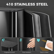 Close-up of the Homcom kitchen bin's steel shell with fingerprint-proof and rust-resistant finish