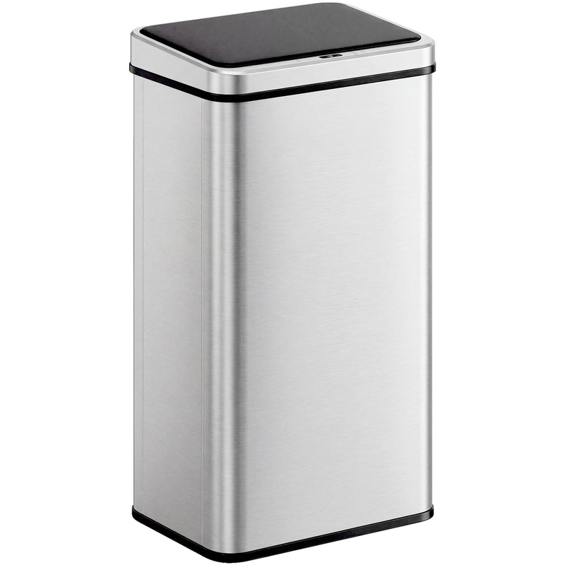 Homcom 50L silver stainless steel sensor kitchen bin with closed soft-close lid