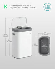 Dimensions diagram showing 42.5cm width, 27.1cm depth, 58.7cm height with lid closed and 81cm with lid open
