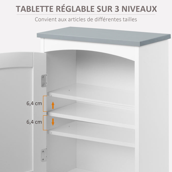 Light Grey Wall Mounted Bathroom Cabinet With Arched Door and Adjustable Shelf by kleankin