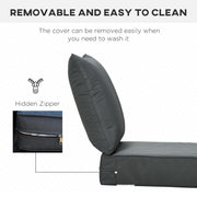 Dark Grey Outdoor Seat and Back Cushion Set Fade Resistant for Rattan or Patio Chairs