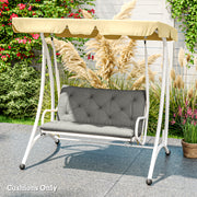 Light Grey 2 Seater Garden Bench Cushion with Backrest and Ties 98 x 100cm by Outsunny