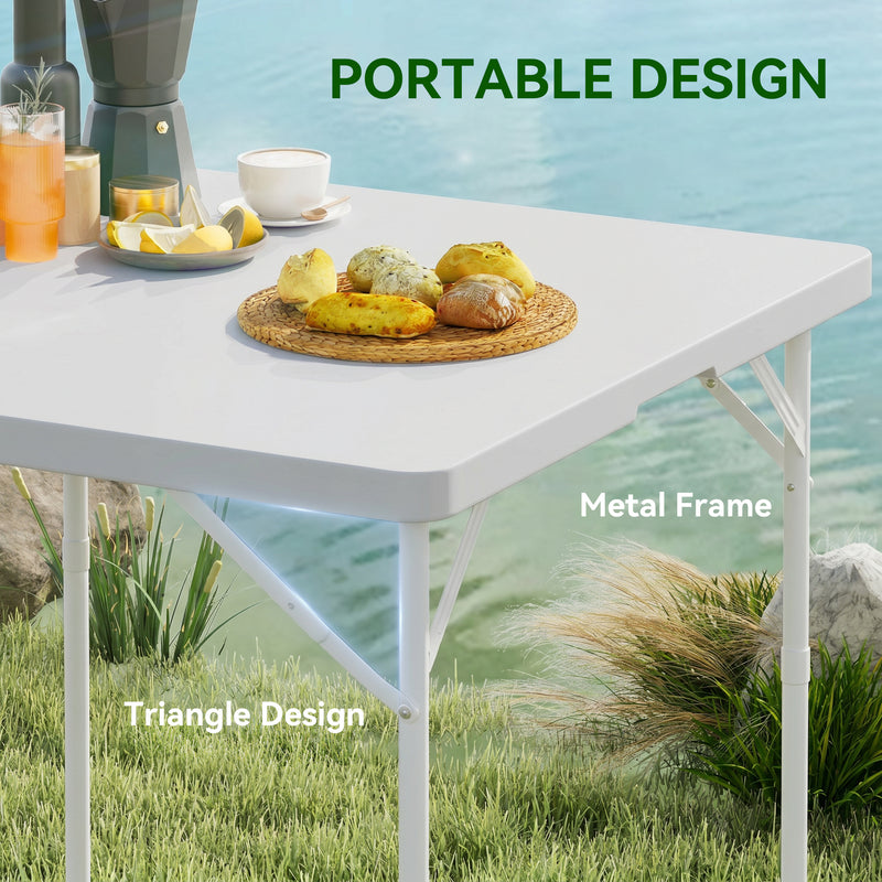 Folding Camping Table with Adjustable Height for Easy Outdoor Meals Dark Grey